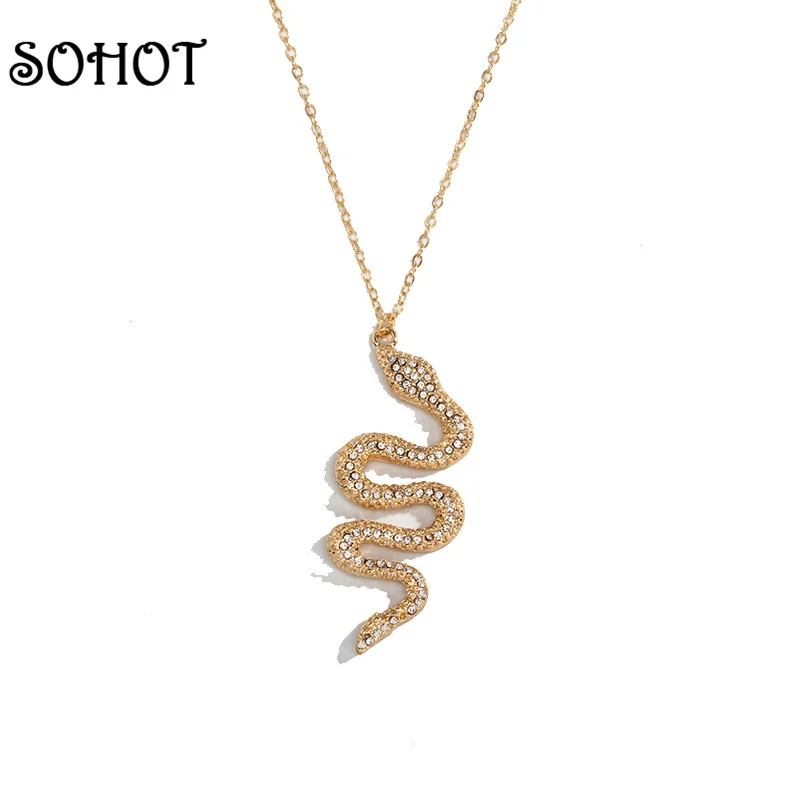 SOHOT новинка животное змея болтается женское ожерелье с подвеской