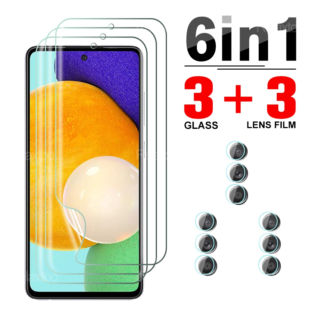 

6 In 1 Full Cover Soft Hydrogel Film For Samsung Galaxy A52 4G Or 5G Screen Protector Camera Lens Not Glas For Sansung A 52 6.5"