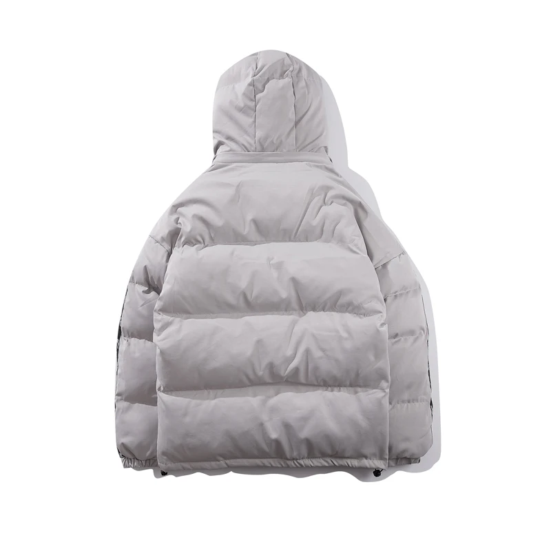2019 зимние мужские парки пуховые одноцветные с рукавом в полоску капюшоном