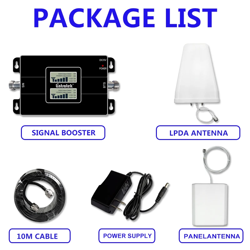 

Lintratek CDMA 850 signal booster PCS 1900 2G 3G phone repeater 850mhz 1900mhz network cellular amplifier dual band Booster kit