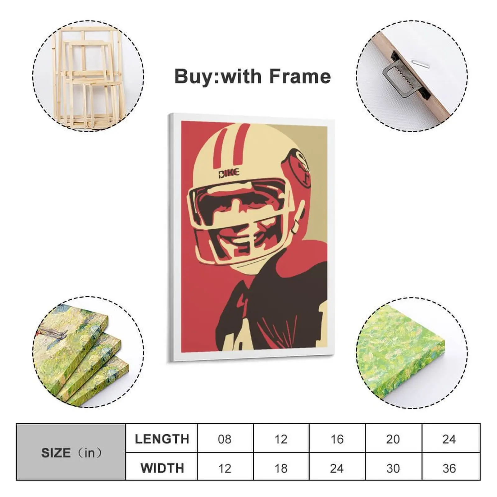 

Decor 16 Joe Montana Print Painting Canvas Hang A Picture for Living Room Wall Room Posters With Frame Modern Home