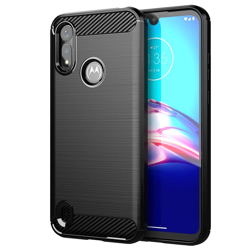 Чехол для Moto E6S 2020 чехол из углеродного волокна противоударный защитный гибкий
