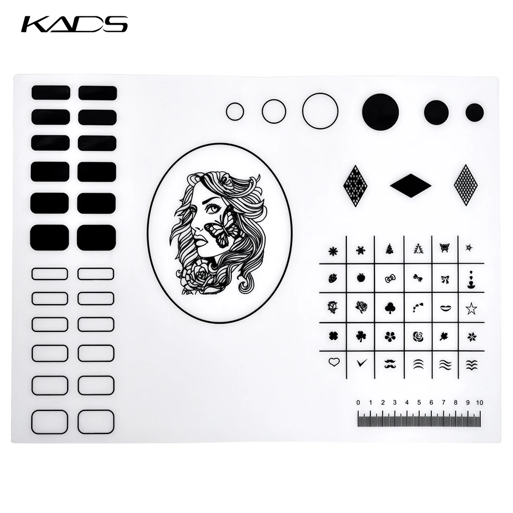 KADS Искусство Ногтей Тиснение Силиконовый Коврик Для Стемпинга Переводные