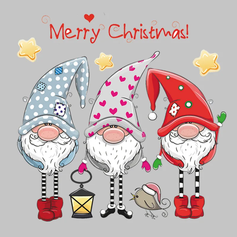 

1PCS Cute Merry Christmas Santa Claus Iron On Patches For DIY Heat Transfer Clothes T-Shirt Thermal Stickers Decoration Printing