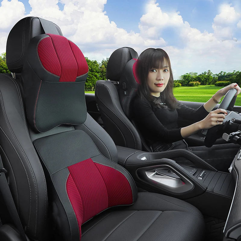

JINSERTA Memory Foam Car Headrest Pillow Aviation Grade Seat Back Support Simulation Human Cushion Travel Pillow Car Accessories