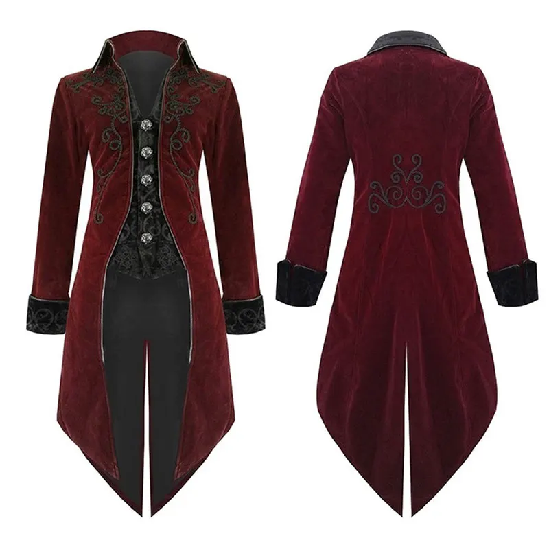 DM COS 2019 Европейский суд Готический мужской Косплей вечернее платье пальто Cos