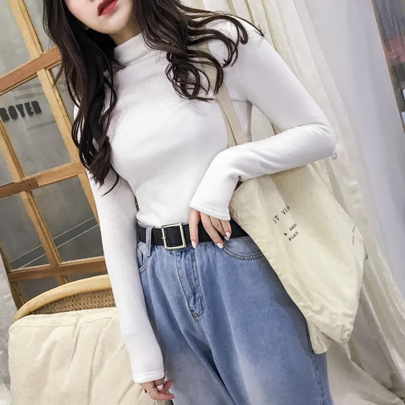 Turtleneck sweater women 2020 pullover winter clothes pure color streetwear thin wool long sleeve fashion vestidos WBX8325 | Женская