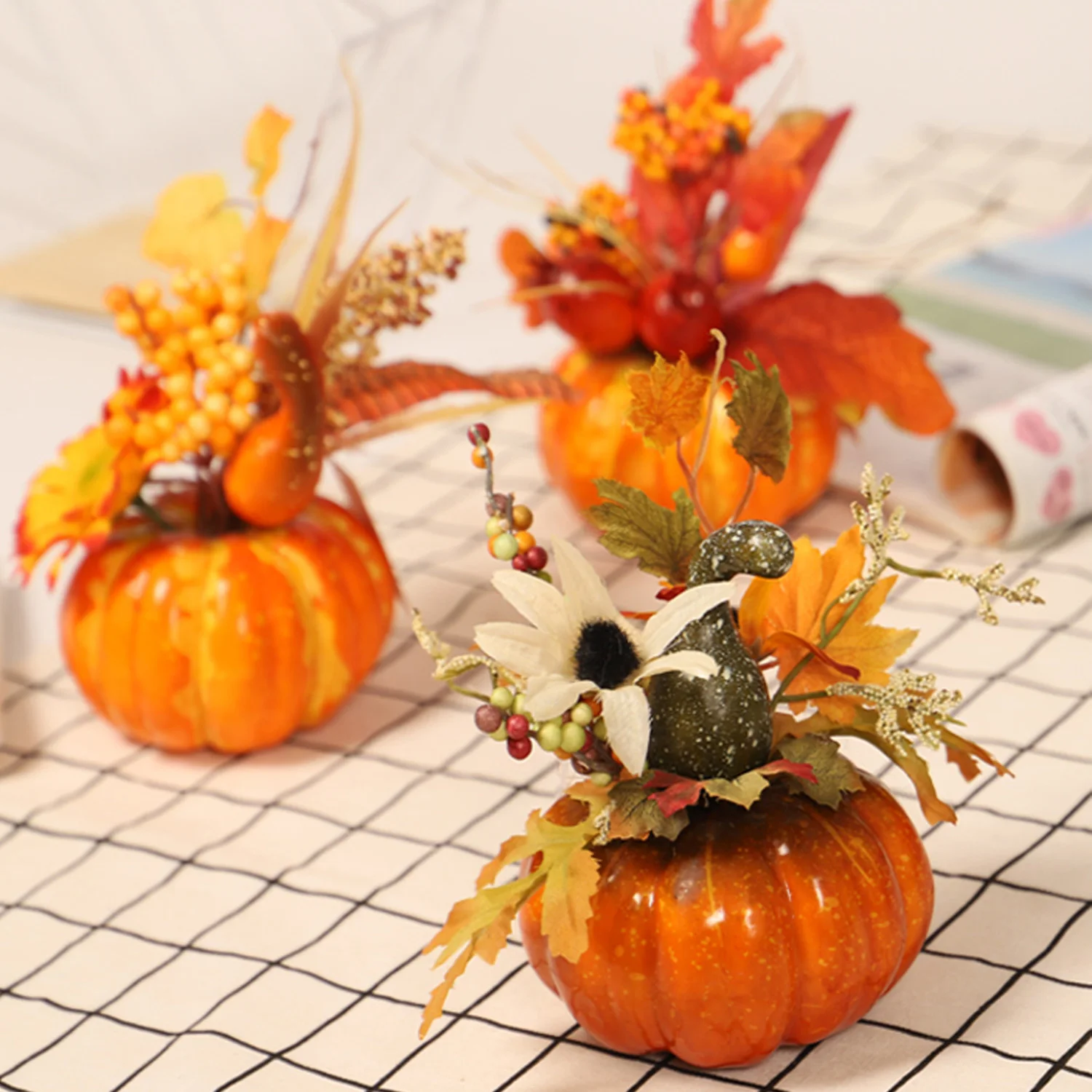 Искусственные Поддельные осенние тыквы украшения для Дня благодарения свадьбы