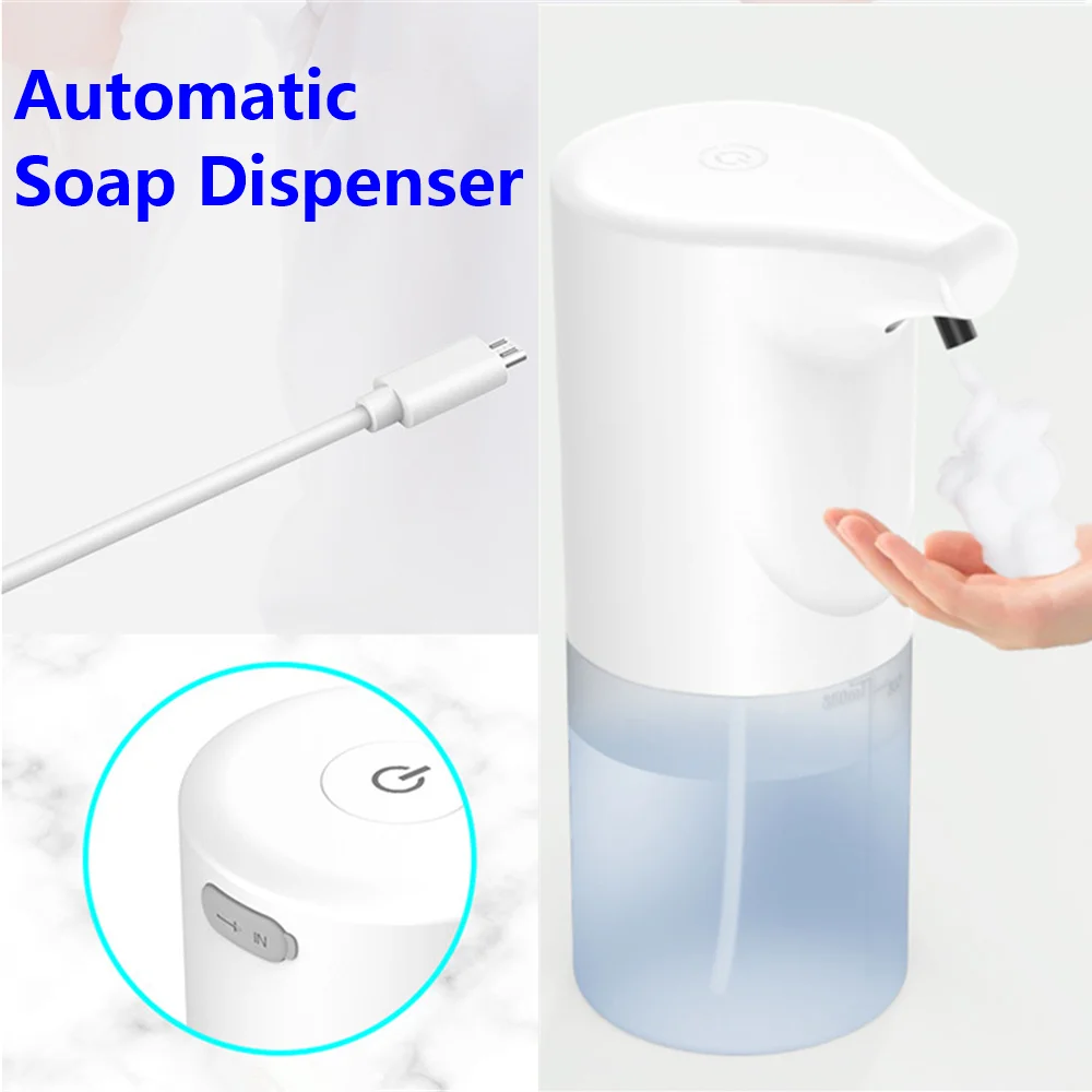 

Автоматический дозатор жидкого мыла с USB-зарядкой, Диспенсер жидкого мыла с умным датчиком, автоматический диспенсер пены, бесконтактный ди...