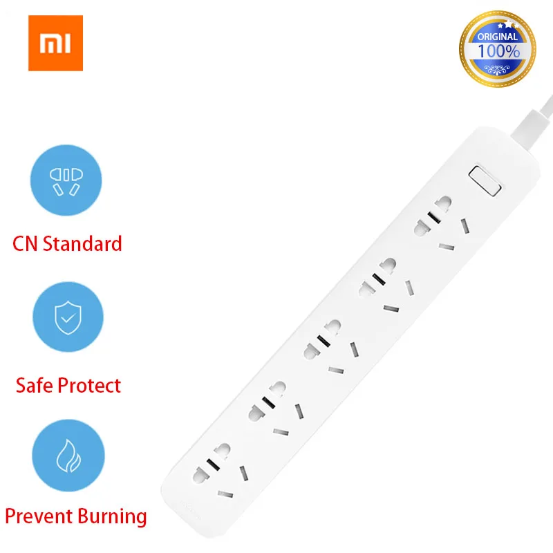 Xiaomi 5 розеток Stopcontacten power Strip вилка электрическая розетка адаптер Питания AU US UK EU