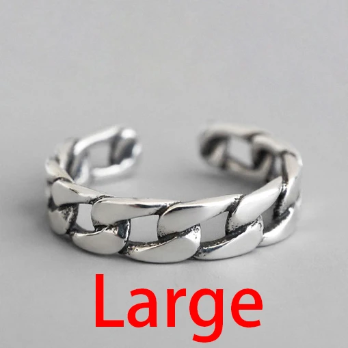 silver3 17.6mm Стерлинговое Серебро 925 пробы, широкая цепочка, кольца из серебра, Ретро стиль, дикая квадратная полоса, цепь, открытые кольца для женщин, новинка, хорошее ювелирное изделие, подарок - Цвет камня: silver3 17.6mm