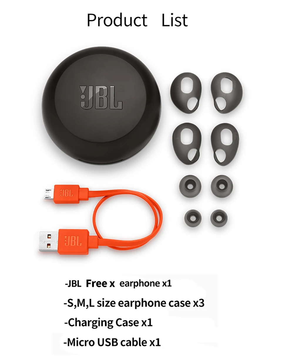 Оригинальные беспроводные наушники JBL Free X True с дистанционным микрофоном наушники-вкладыши Bluetooth Bass Para Celular гарнитура встроенный микрофон