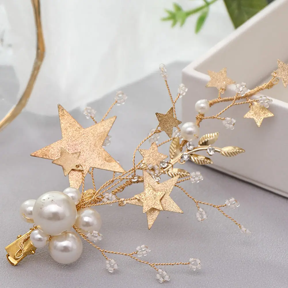 

2Pcs Wedding Pearls Star Hair Clip Headpiece Barrette Hairpin Hair Jewelry