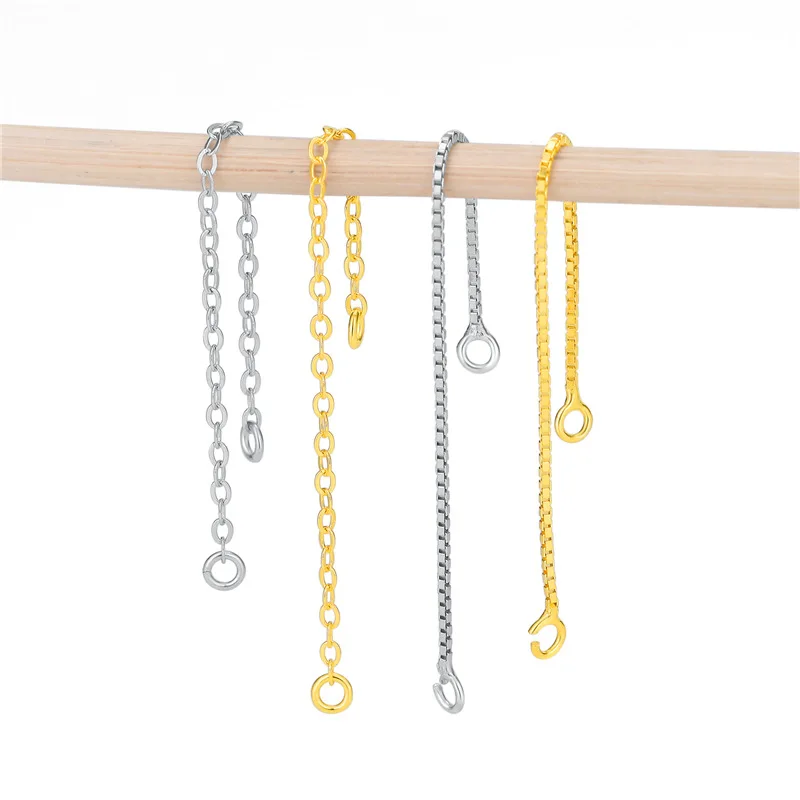 1pair/Lot 925 Sterling Silver Jewelry 30 40 50MM Extended Chain Box With Rod Earring Line For DIY Jewelry Making Findings