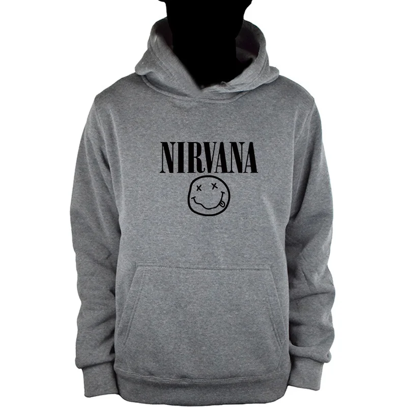 Gray-H Новинка, осенняя и зимняя теплая толстовка Nirvana, Мужская/Женская модная Толстовка в стиле хип-хоп+ брюки, костюм из 2 предметов - Цвет: Gray-H