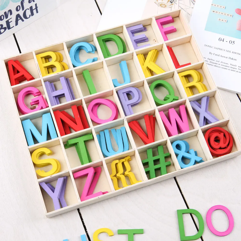 

Painted Wooden Letters from Original Design Manufacturer Bulk Order Wholesale Home Decor Wood Alphabet Learning Toy for Kids B
