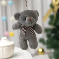 50pcs cartoon teddy bear plush doll toy keychain pendant bear wear a bow tie soft stuffed toy birthday xmas wedding party gifts