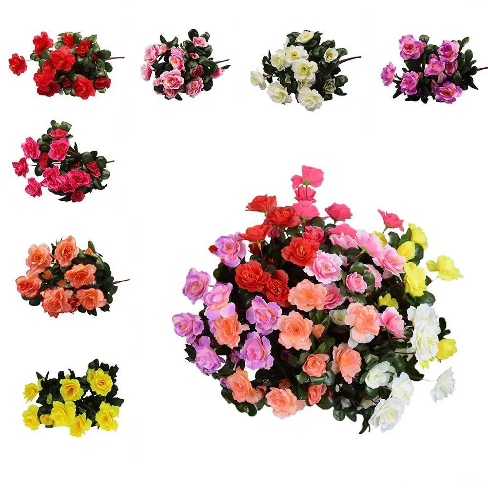 

A Bunch Of Beautiful Artificial Rhododendron Silk Flowers DIY Home Garden Party Wedding Decoration Artificial Flower Fake Plants