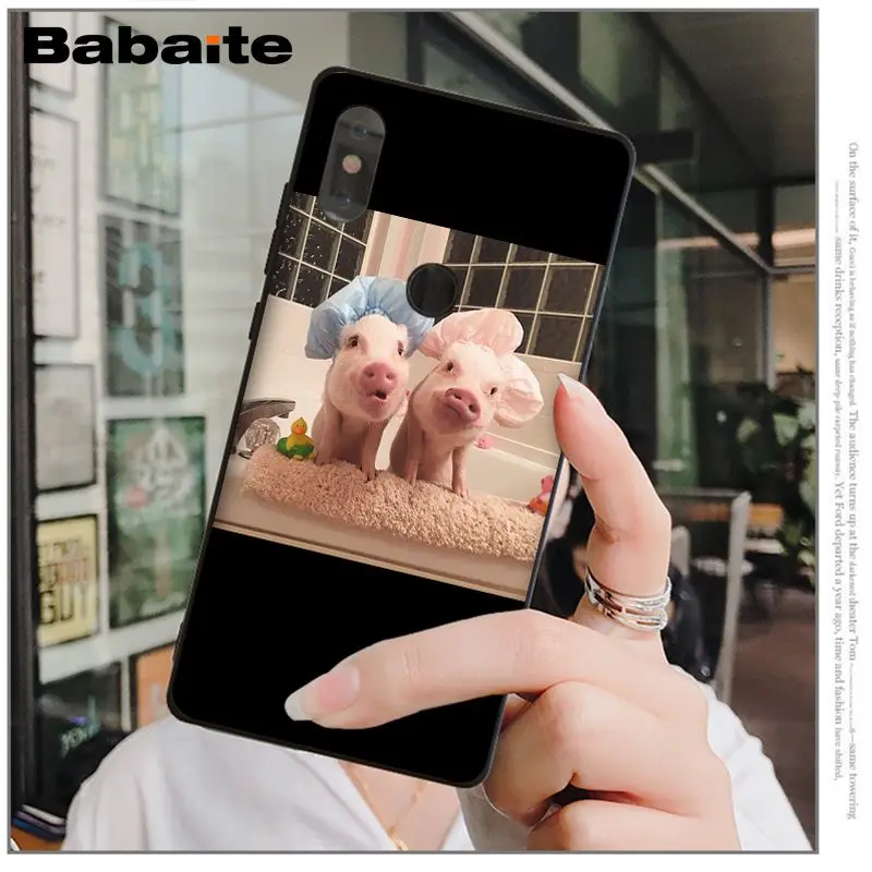 Babaite Couples Cartoon Lovely Pink Pet Pig Coque Phone Case for Xiaomi Mi Note 2 3 MIX 2 2S Redmi 5 5 Plus 6 6Pro 6A Note 5 5A
