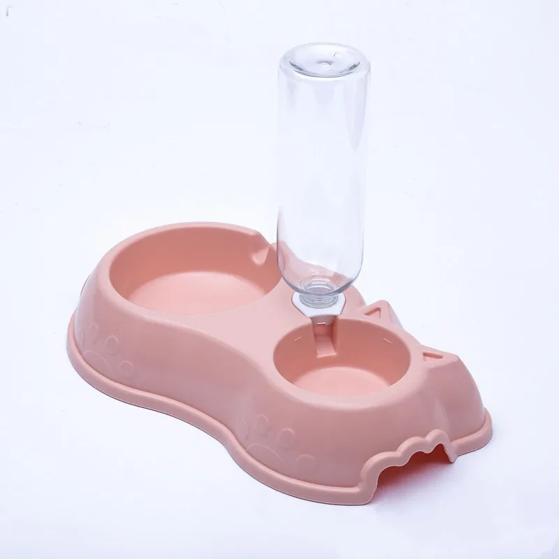

Creativity Dog And Cat Feeder Drinking Fountain Pet Automatic Refill Water Feeding Device Double Bowl Design Tableware Supplies