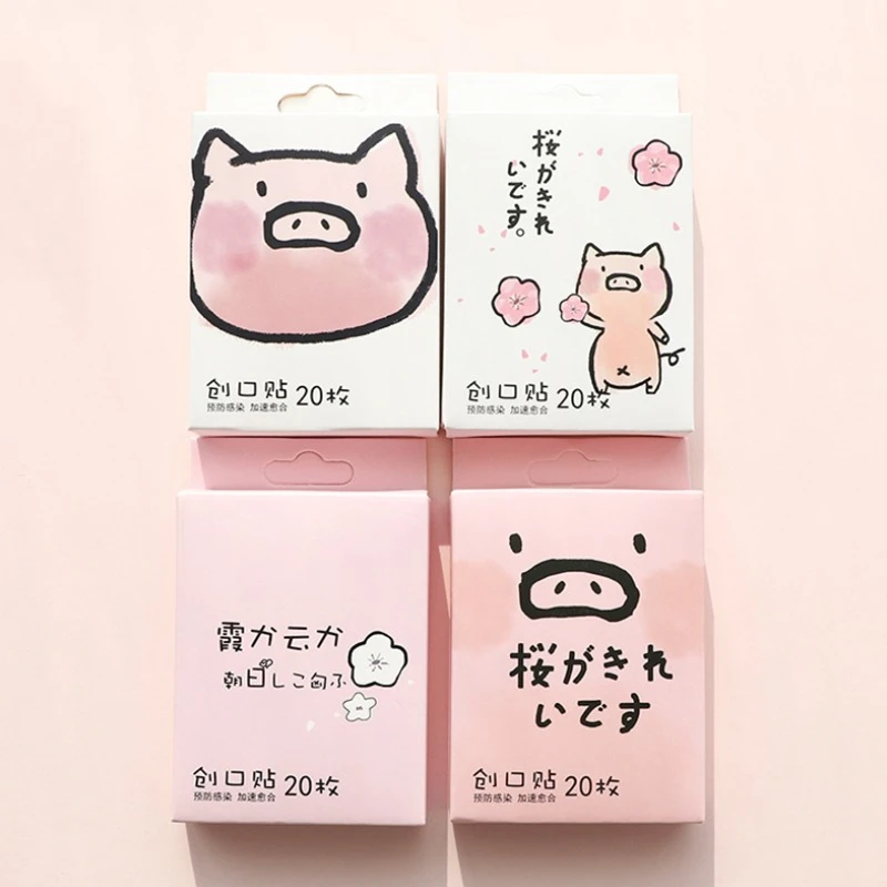 20 шт./кор. Водонепроницаемый с изображением мультипликационной свинки клейкие