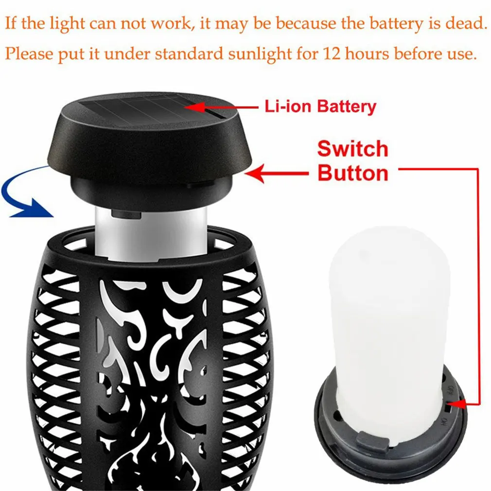 New 12Led Solar Flame Lamp Outdoor Induction Torch Garden Courtyard Ground Decorative Landscape |