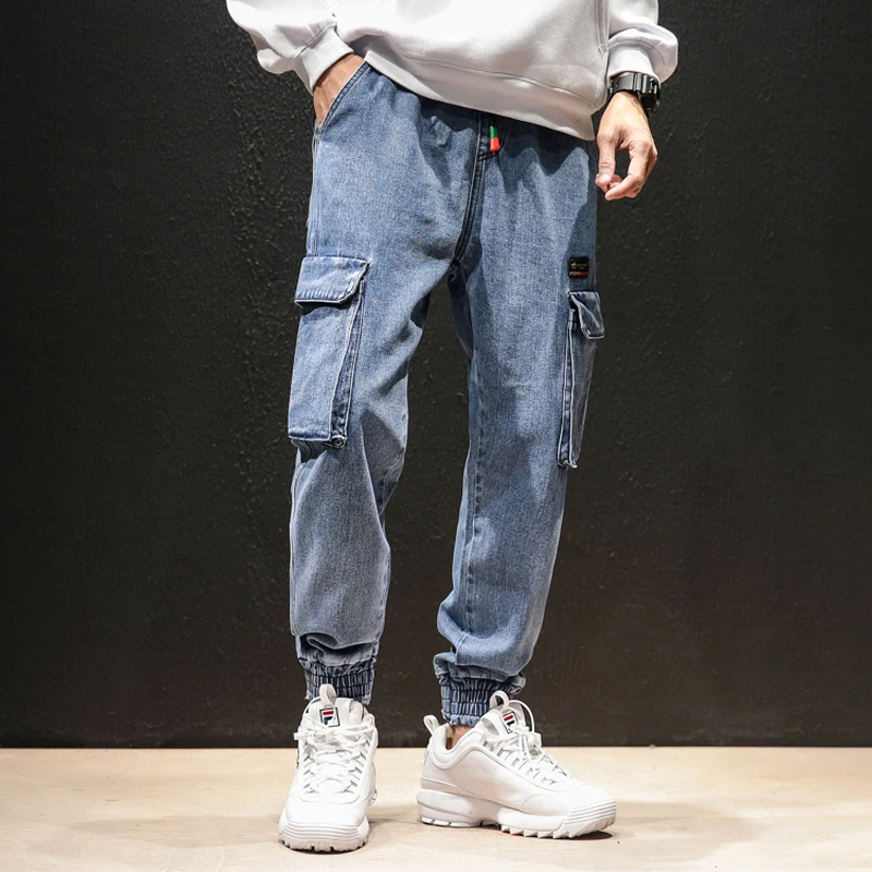 Джинсы карго FAVOCENT мужские джинсовые повседневные брюки султанки из денима с