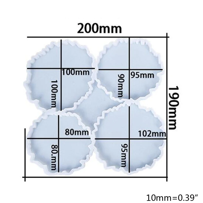 

4 in 1 Resin Coaster Casting Moulds Epoxy Resin Coaster Bracket Cups Mats Art Craft Molds DIY Handmade Embellishments