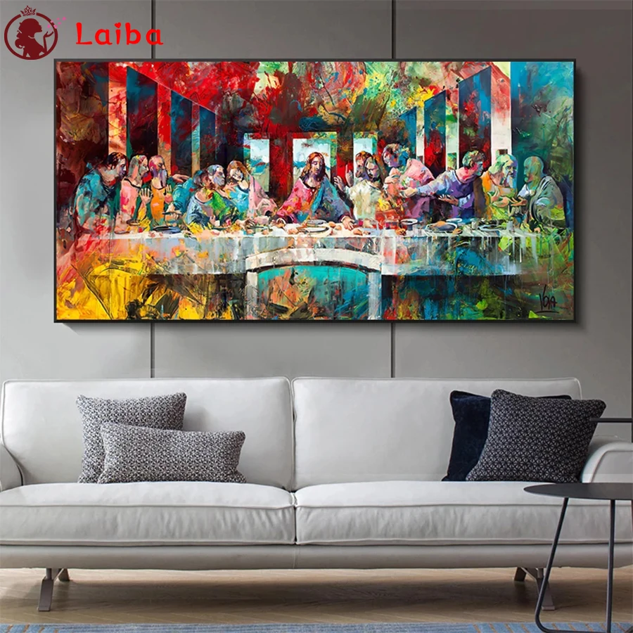 

Diamond Embroidery Abstract art, world famous paintings, the last supper 5D DIY Diamond Painting Diamond Mosaic room decor