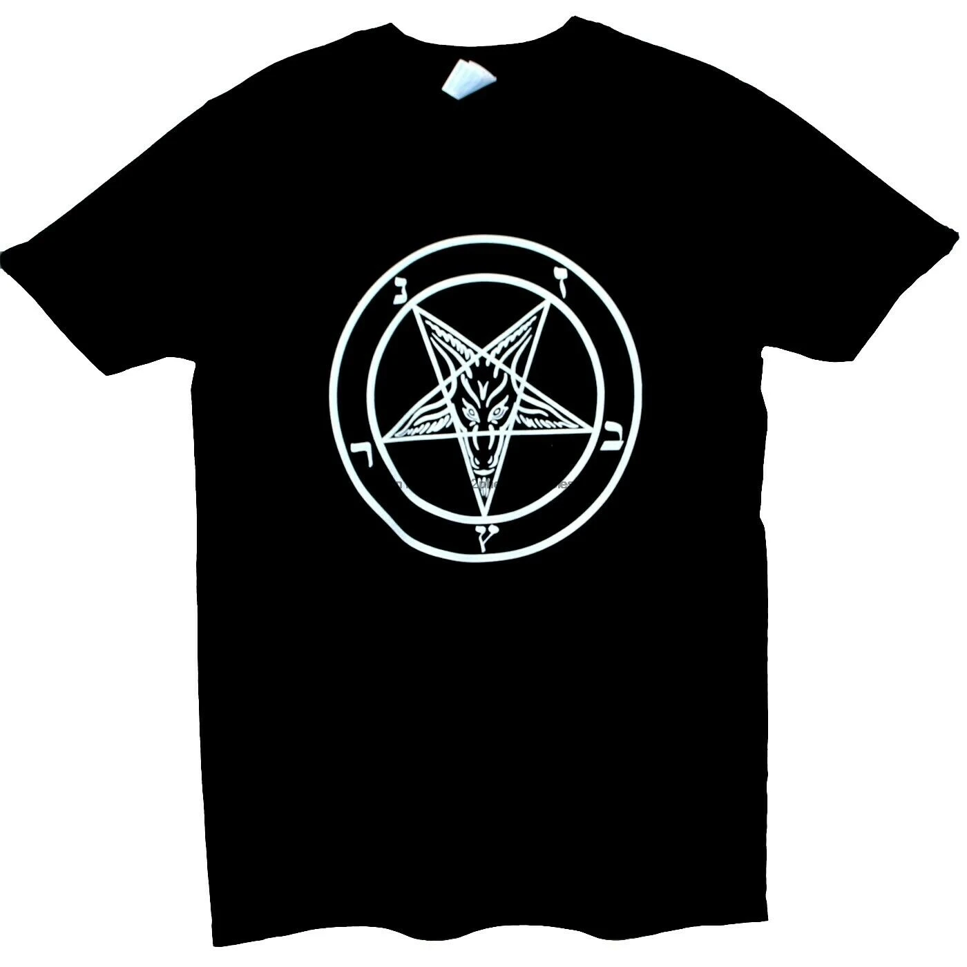 Футболка с пентаграммой BAPHOMET металлический топ в стиле ретро Satanist Devil Goat для