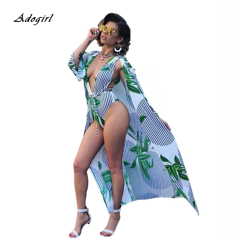 Женский женский летний купальник бикини с принтом в виде листьев|Спортивные