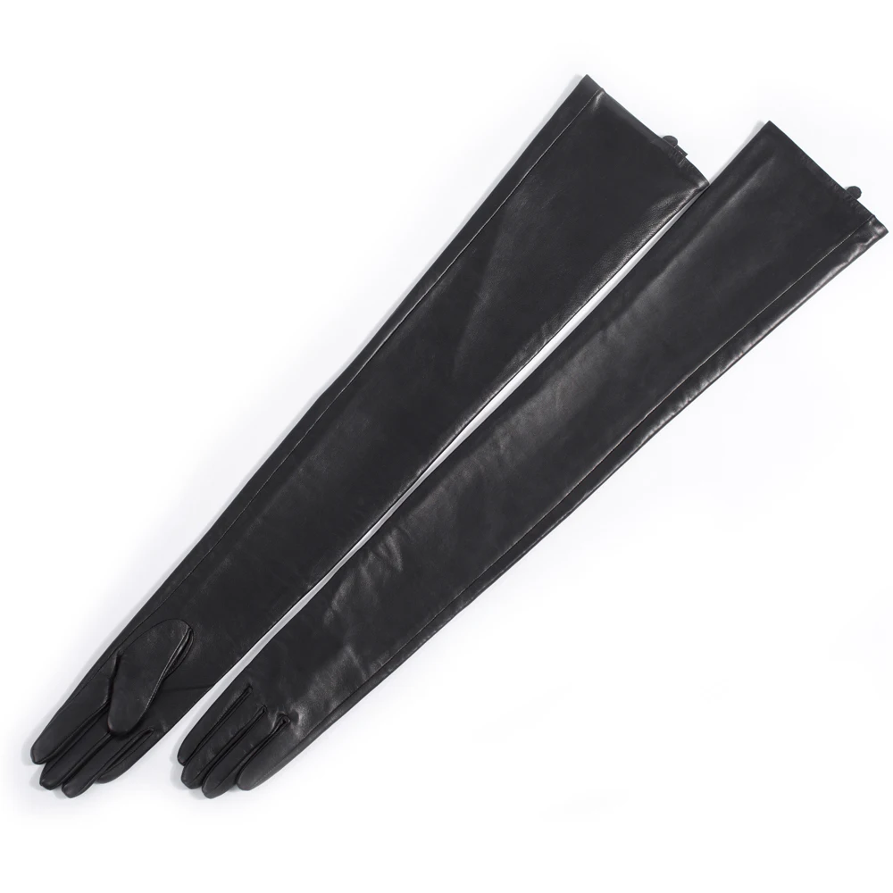Женские Длинные Простые перчатки из натуральной овечьей кожи на супер плече 80 см