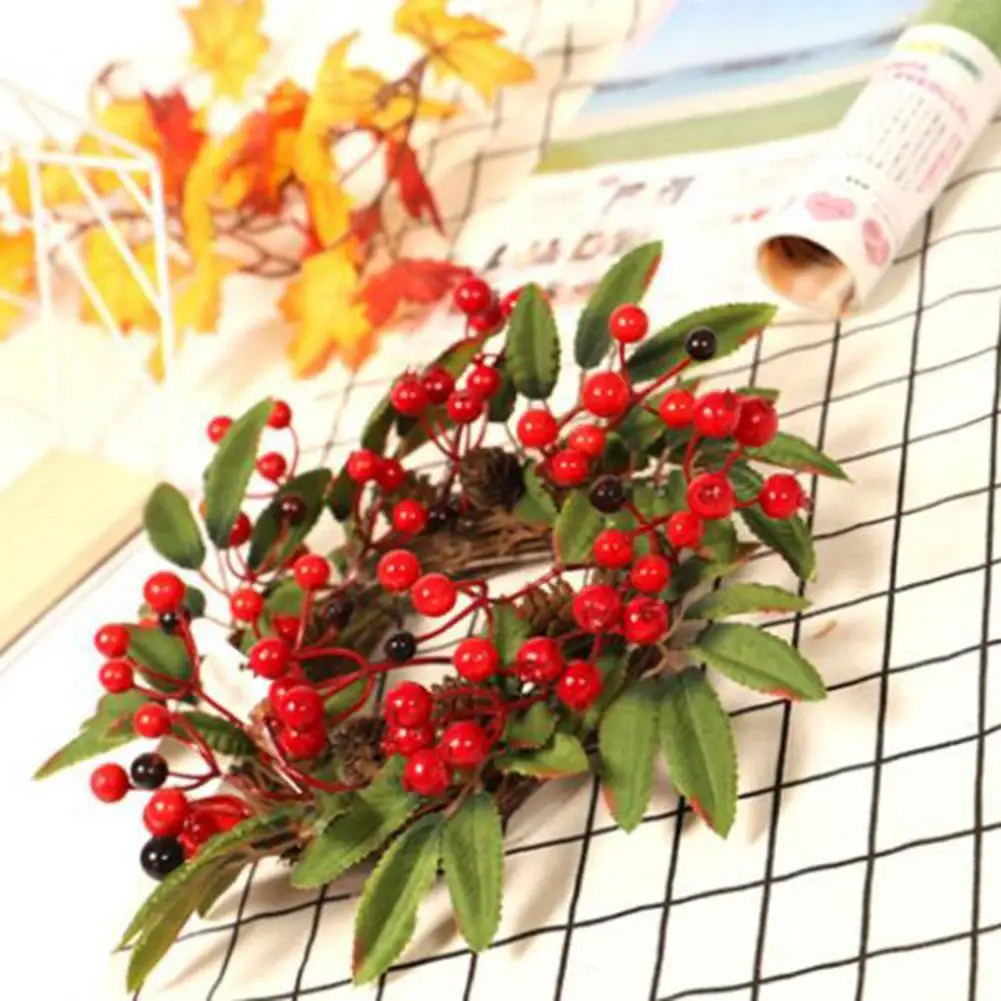 

Door Wreaths Handcrafted Practical Realistic Xmas Rattan Wreath Pendants