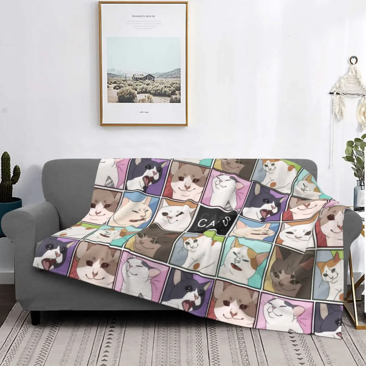 

Meme Cats Blankets For Bed Ultra Soft Microfibre Blanket Gifts For Christmas