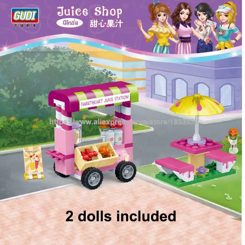 

new Building Block Compatible Friends Figure sweetheart juice station Educational Toys For Children