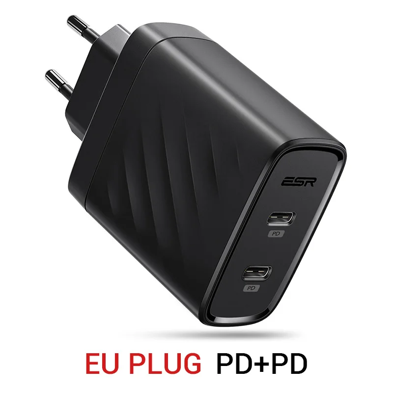 ESR USB C PD зарядное устройство 36 Вт двухпортовый Портативный Компактный настенный быстрое зарядное устройство для iPhone X XS XR XS Max iPad Pro EU US - Тип штекера: EU PD PD