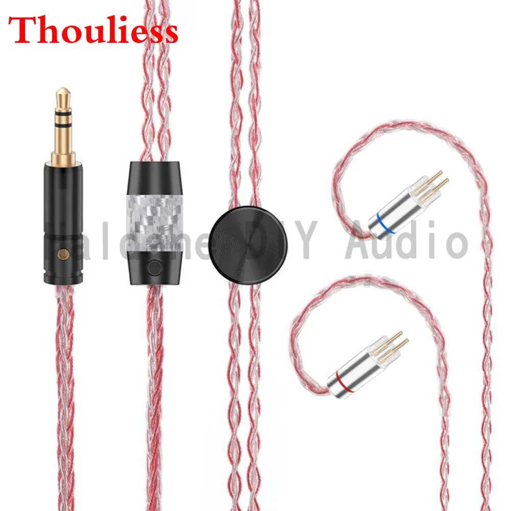 Кабель для наушников Thouliess HIFI, мягкий, красный, серебристый, 1,2 м, 7nOCC, посеребренный, 0,78 мм, для W4r, UM3x, 1964, Heir10.A, IEM8.0, IEM10.0