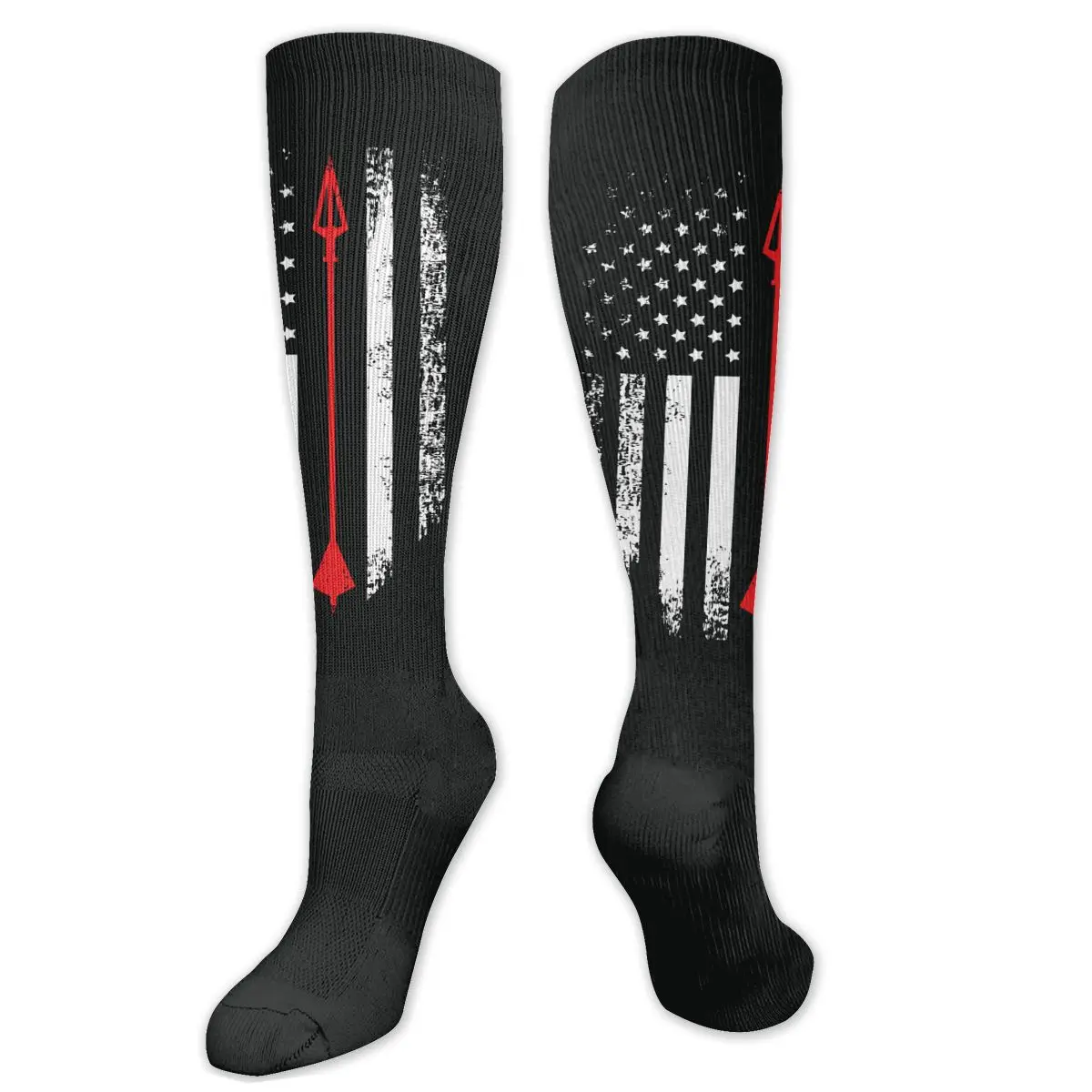 

Archery Arrow American Flag Compression Socks For Women Men Plus Size Wide Calf For Nurses Running Athletic