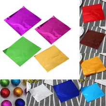 Dozzlor 100 шт 8x8 см DIY еда алюминиевая фольга для шоколада конфеты упаковка 10 цветов День рождения обертка фольги бумажная наклейка