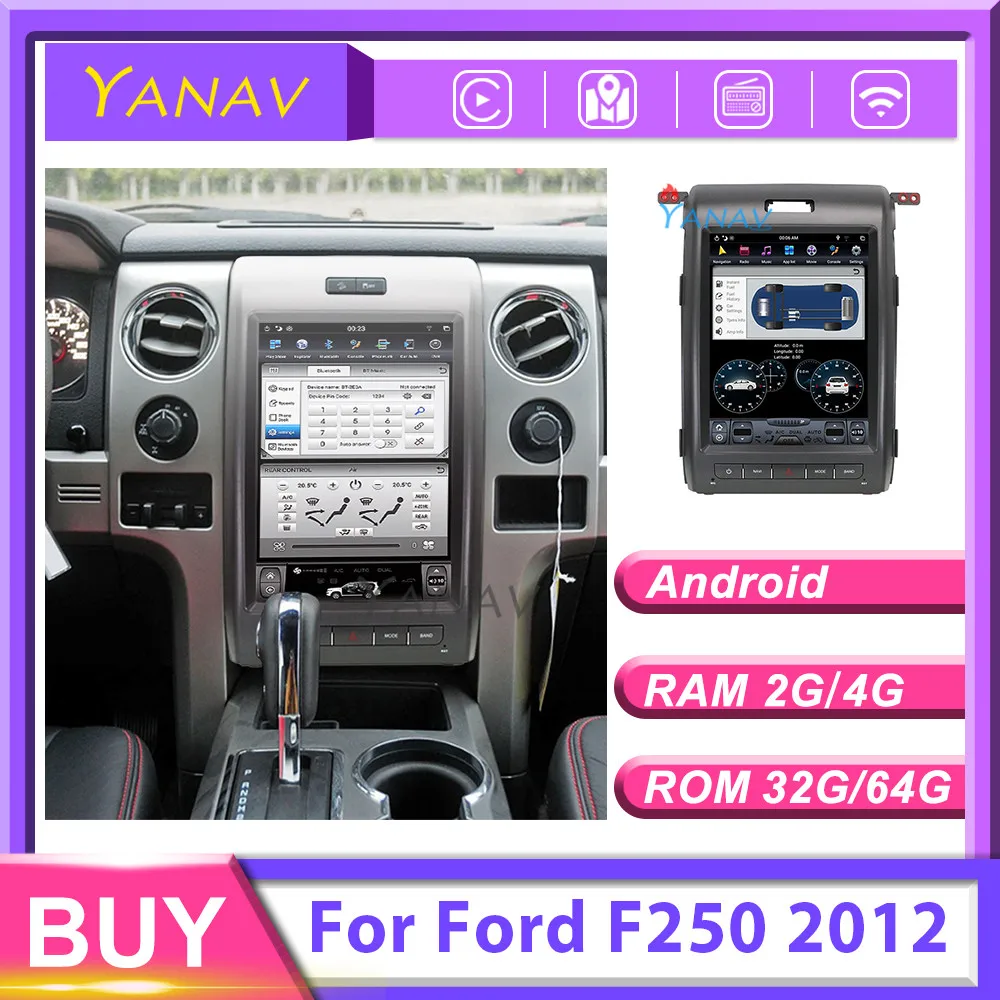 

Tesla style car stereo audio player vertical screen For-FORD F250 2011-2013 Android car GPS navigation multimedia radio player