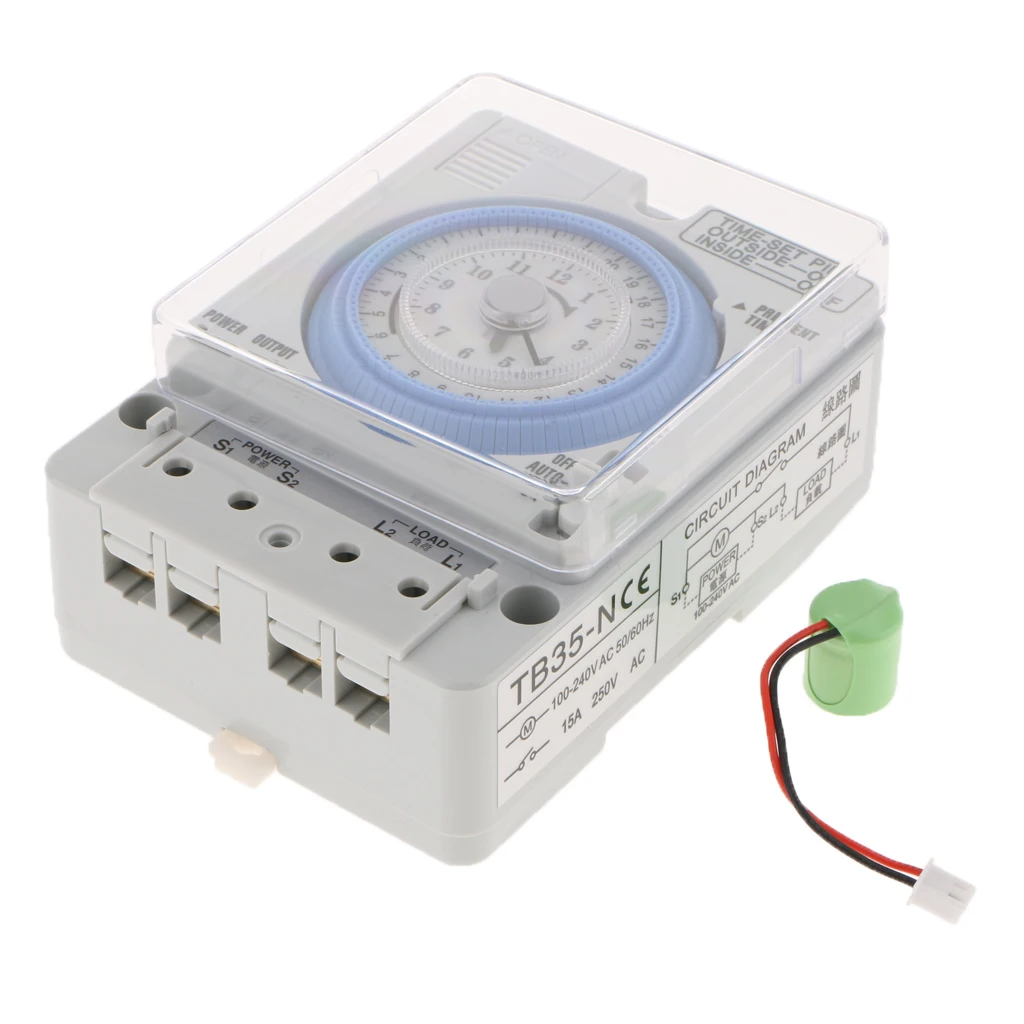 

Time Controller Din Rail Mounted 24Hrs Chronometry Timer Mechanical Switch Industrial Analogue Timer Device