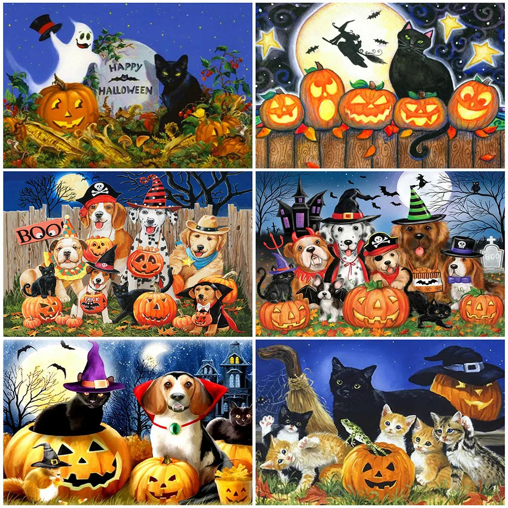 MomoArt 5D DIY Алмазная живопись Хэллоуин полная площадь распродажа мозаика собаки