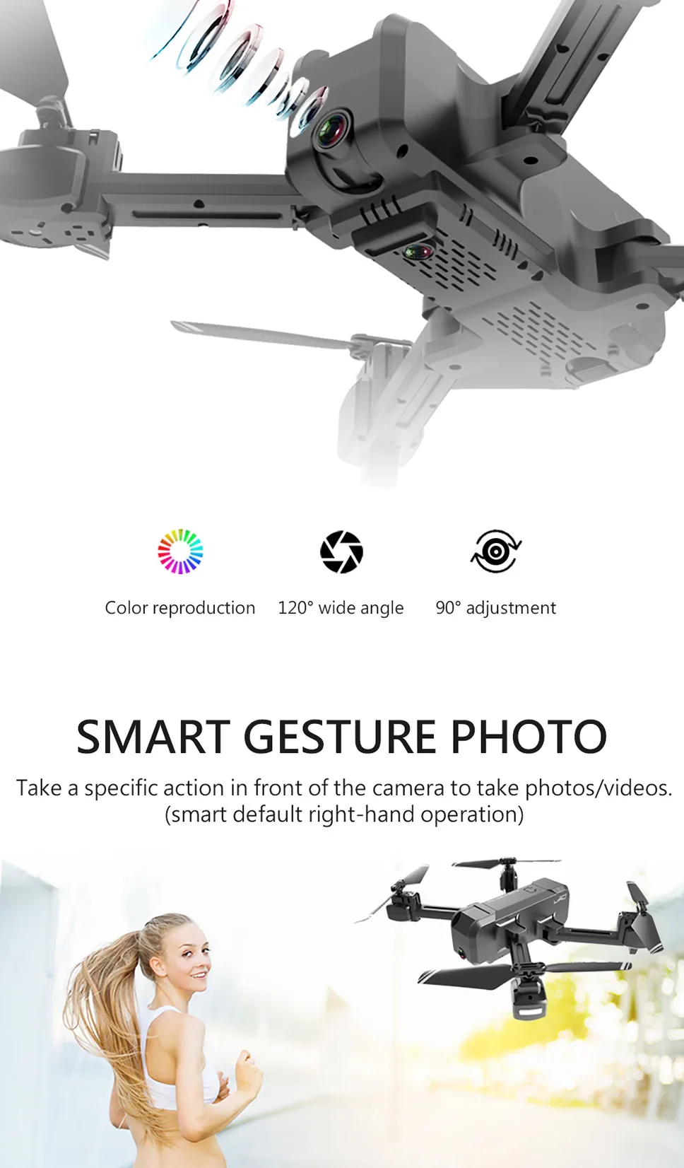 Дрон KF607 wifi FPV RC Drone 4K Камера Ультра HD Двойная камера Дрон Безголовый режим одно касание посадочный Квадрокоптер Дрон с камерой квадрокоптер с камерой вертолет квадракоптер аккумулятор квадрокоптер