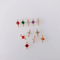 8 pieces lot personalized copper plated thick gold plated gold diamond mini double hanging square pendant earrings