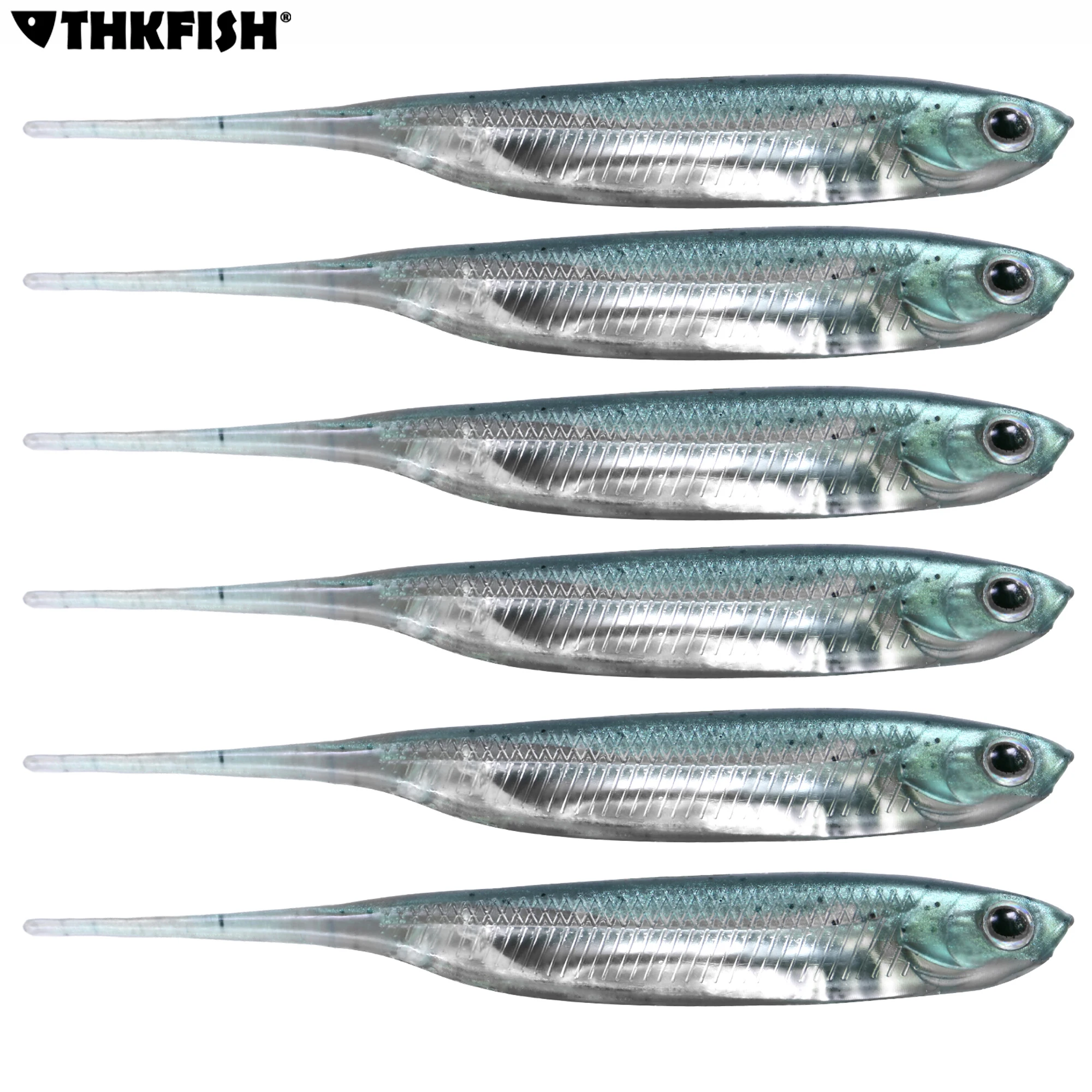 

6pcs/lot 8cm 2.8g Silicone Soft Lure Shad Fishing Worm Swimbaits Fishing Lures Bass Fishing Accessories