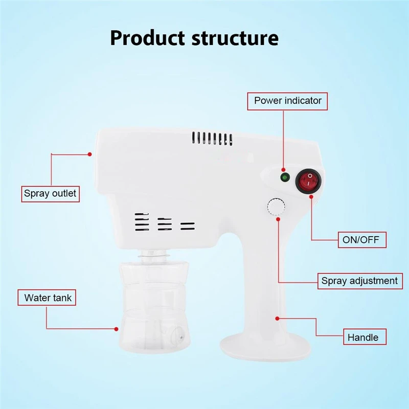 

Portable Nano Steam Gun Hairdressing Hydrating Spray Hair Dyeing Perm Care Nano Machine Spray Gun Hairdressing Nano Steam Gun