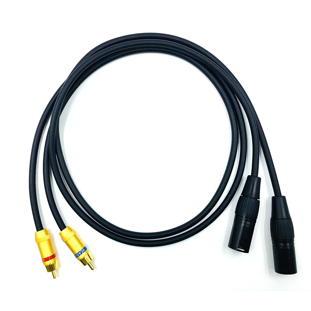 Качественный кабель с двумя штекерами 2RCA и XLR для наушников Hi Fi аудиокабель