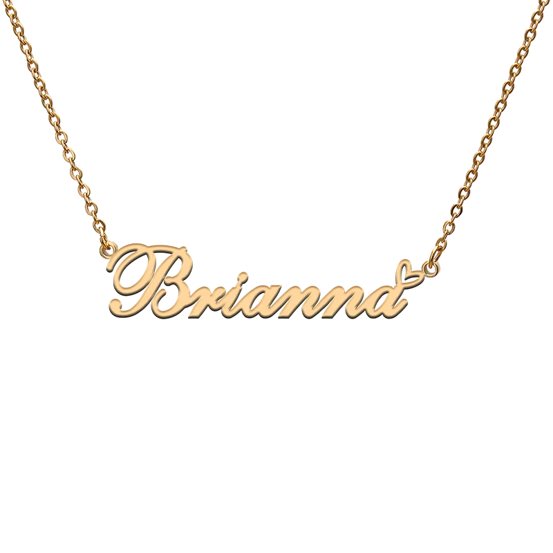 

God with Love Heart Personalized Character Necklace with Name Brianna for Best Friend Jewelry Gift