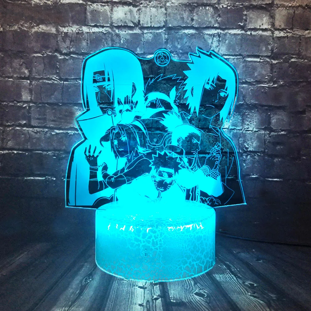 Японский комикс семья Наруто группа Kakashi Shikamaru Сакура светодиодный Мультфильм