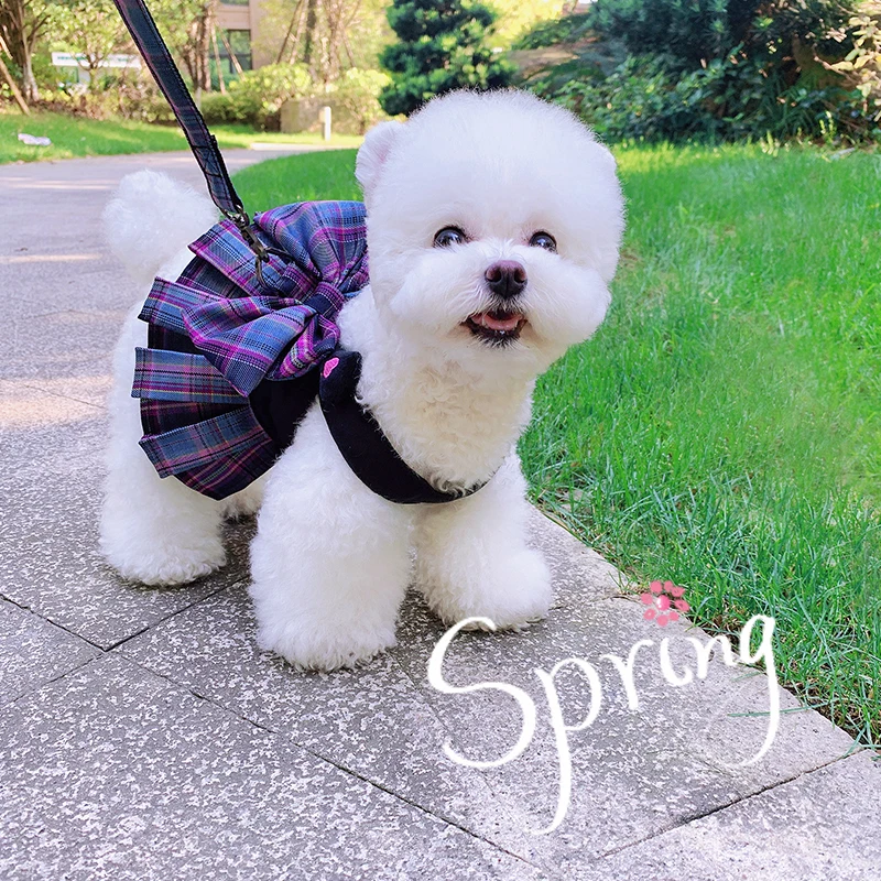 

Outdoor Dog Clothes Harness Skirt Summer Pet Dog Leash Lead Yorkshire Pomeranian Bichon Poodle Schnauzer Dog Clothing Dropship